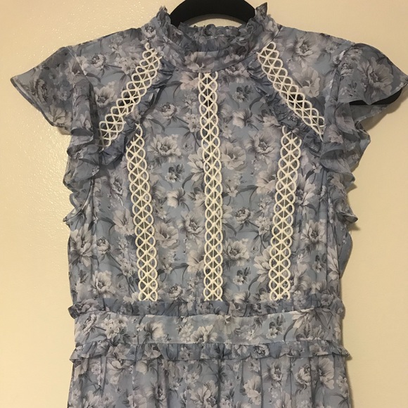 Blue Floral Maxi Dress - Picture 2 of 6